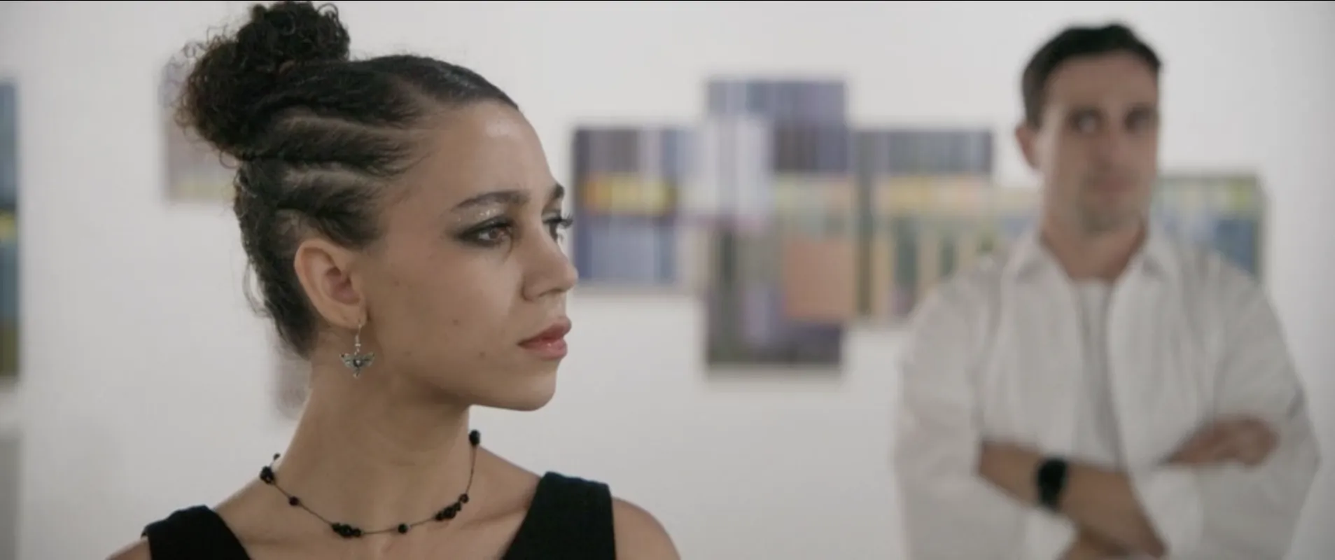 Afterlife still: April in a gallery
